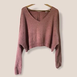 DOUBLE ZERO Brand Pink V Neck Sweater